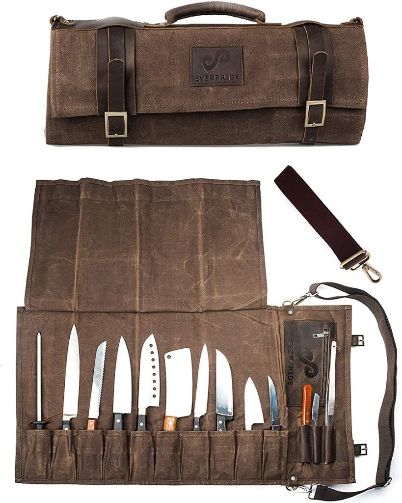 Chef Knife Roll Bag Holds 10 Knives PLUS Slots