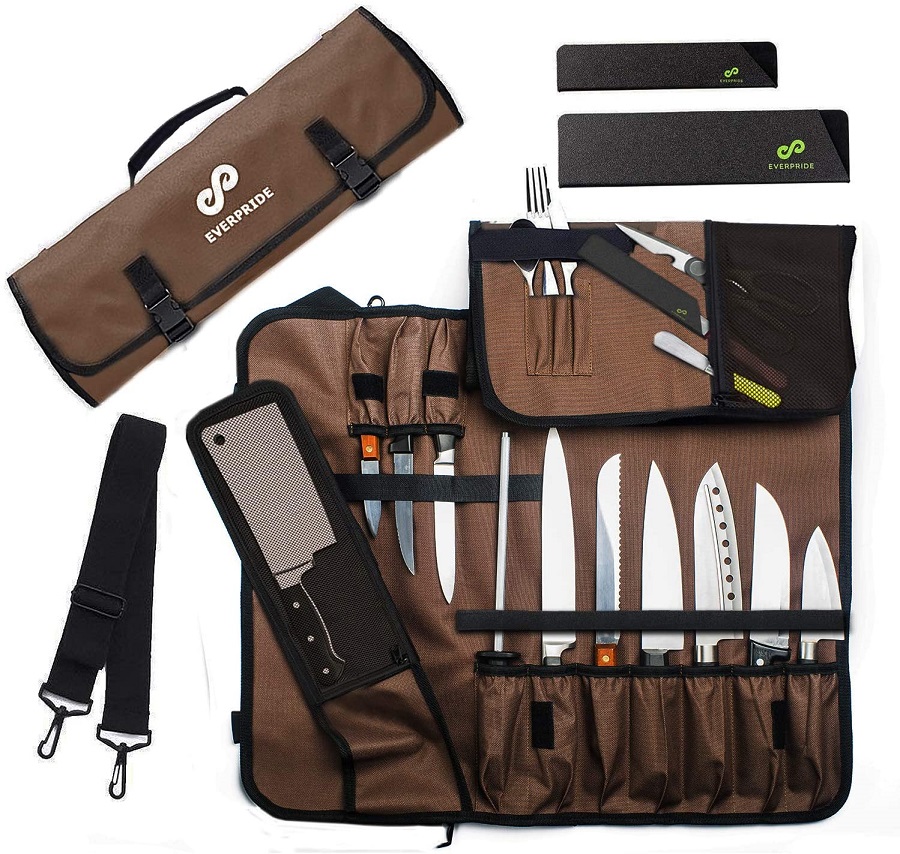 Chef Knife Roll Bag Stores 10 Knives