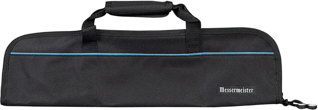 Messermeister 5-Pocket Heavy Duty Nylon Padded Knife Roll, Luggage Grade and Water Resistant, Black