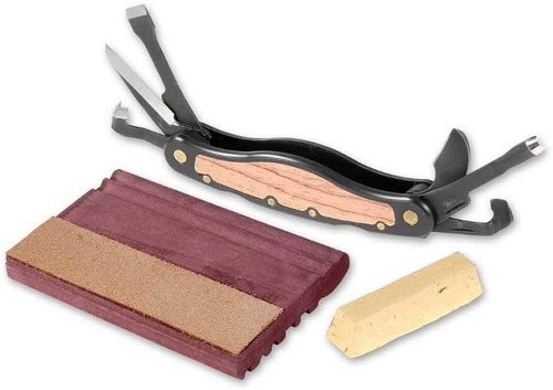 Flexcut Right-Handed Carvin' Jack, Folding Multi-Tool for Woodcarving, 4 1/4 inch Closed Length, 6 Blades Included (JKN91)