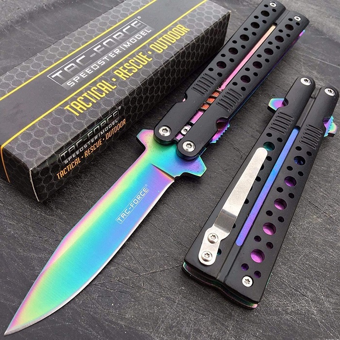 New Tac Force Spring Assisted Rainbow Blade Folding Aluminum Handle Pocket Eco'Gift LIMITED EDITION Knife with Sharp Blade