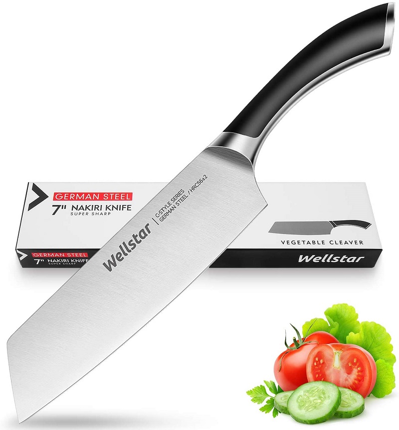 WELLSTAR Kiritsuke knife, Nakiri Vegetable Cleaver Kitchen Knife