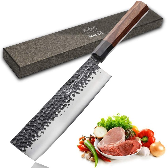 7 inch Nakiri Knife, 3 layer 9CR18MOV clad steel w/octagon handle Japanese Cleaver Knife Cut Vegetables Cut Meat / Fish Fruits