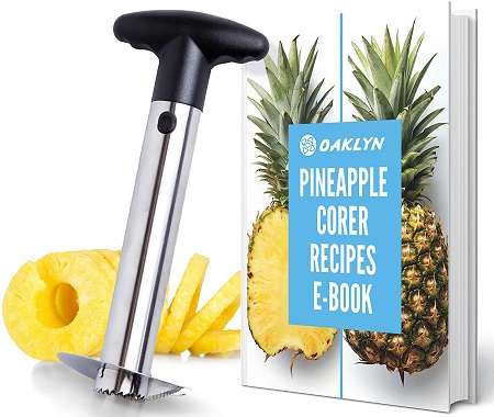 Stainless Steel Pineapple Corer with a Recipe eBook