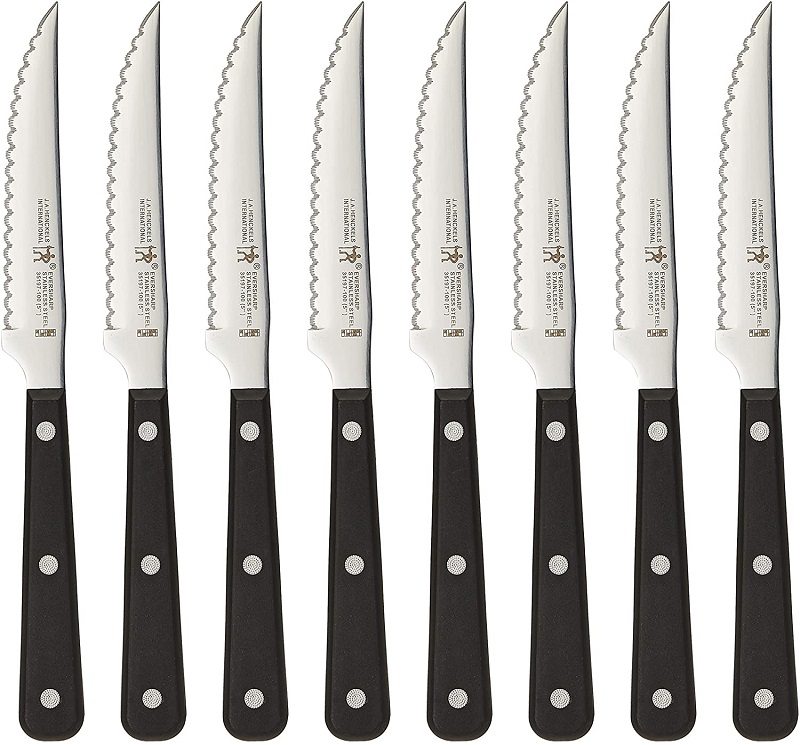 J.A. Henckels International Steak Knife Set of 8, 4.5", Black