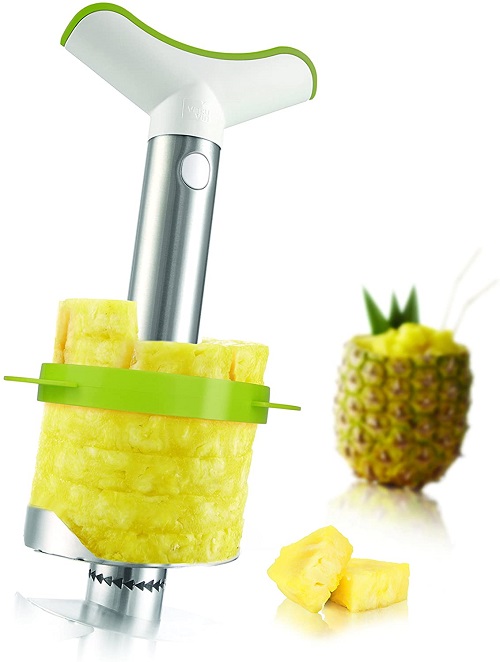 Tomorrow’s Kitchen Pineapple Corer Slicer – Stainless Steel Durable Non-toxic Dishwasher Safe, Anti-Rust Material, Fruit, Salad Cocktail Bowl Chunks Wedger Decorative Netherland Kitchenware Utensil
